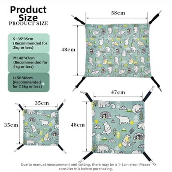 Hamac pentru pisici din material respirabil din bumbac-lină; pentru pisici; cuib/cușcă pentru animale de companie; Brand: Attachment Cow Fish