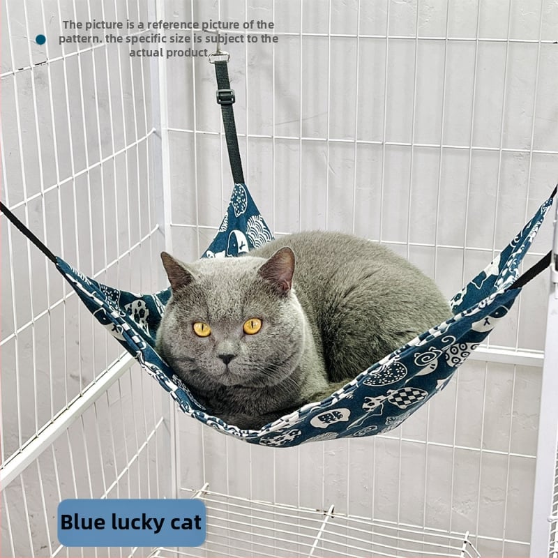 Hamac pentru pisici din material respirabil din bumbac-lină; pentru pisici; cuib/cușcă pentru animale de companie; Brand: Attachment Cow Fish