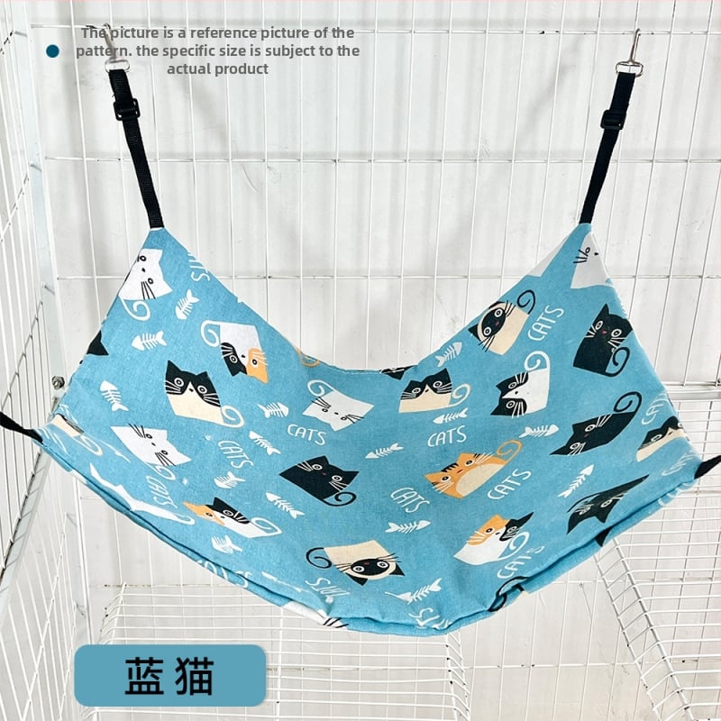 Hamac pentru pisici din material respirabil din bumbac-lină; pentru pisici; cuib/cușcă pentru animale de companie; Brand: Attachment Cow Fish