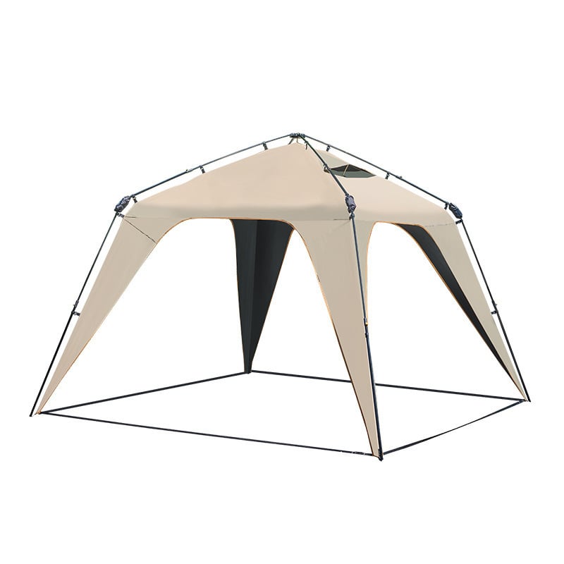 Къмпинг палатка със страничен навес, бързо разгръщане - еднослойна конструкция, фибърни пръти, водоустойност над 3000 мм, тегло 7.2 кг