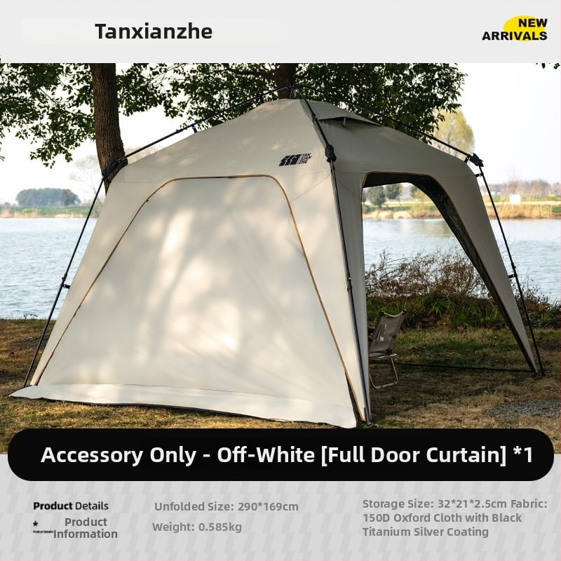 Къмпинг палатка със страничен навес, бързо разгръщане - еднослойна конструкция, фибърни пръти, водоустойност над 3000 мм, тегло 7.2 кг