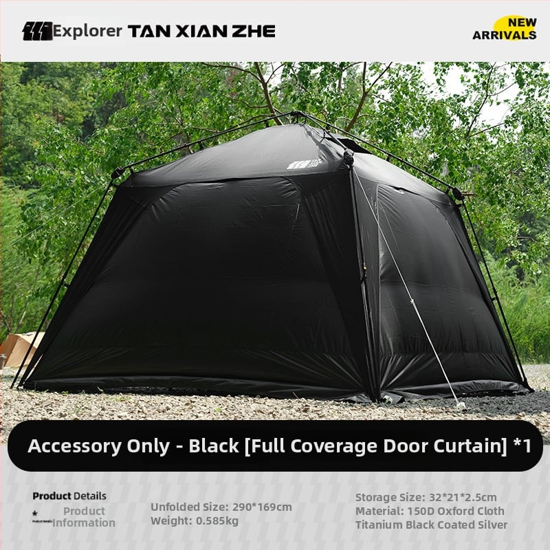 Къмпинг палатка със страничен навес, бързо разгръщане - еднослойна конструкция, фибърни пръти, водоустойност над 3000 мм, тегло 7.2 кг