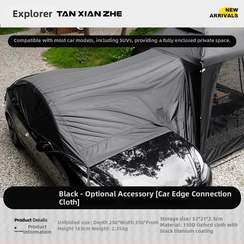 Къмпинг палатка със страничен навес, бързо разгръщане - еднослойна конструкция, фибърни пръти, водоустойност над 3000 мм, тегло 7.2 кг