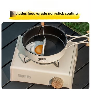 Набор съдове за къмпинг: тричленен комплект с походен котел и чайник (неръждаема стомана, преносим)