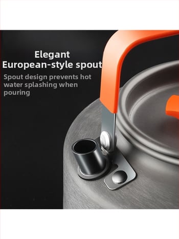 Портативен къмпинг комплект съдове за готвене, алуминиева сплав, за 3–5 човека, многофункционален (пържене/варене), възможност за печат на лого