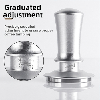 Ταμπερ για εσπρέσο από ανοξείδωτο ατσάλι με ρυθμιζόμενη κλίμακα, βάρος 350 g