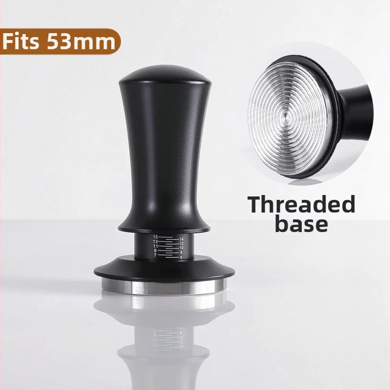 Ταμπερ για εσπρέσο από ανοξείδωτο ατσάλι με ρυθμιζόμενη κλίμακα, βάρος 350 g