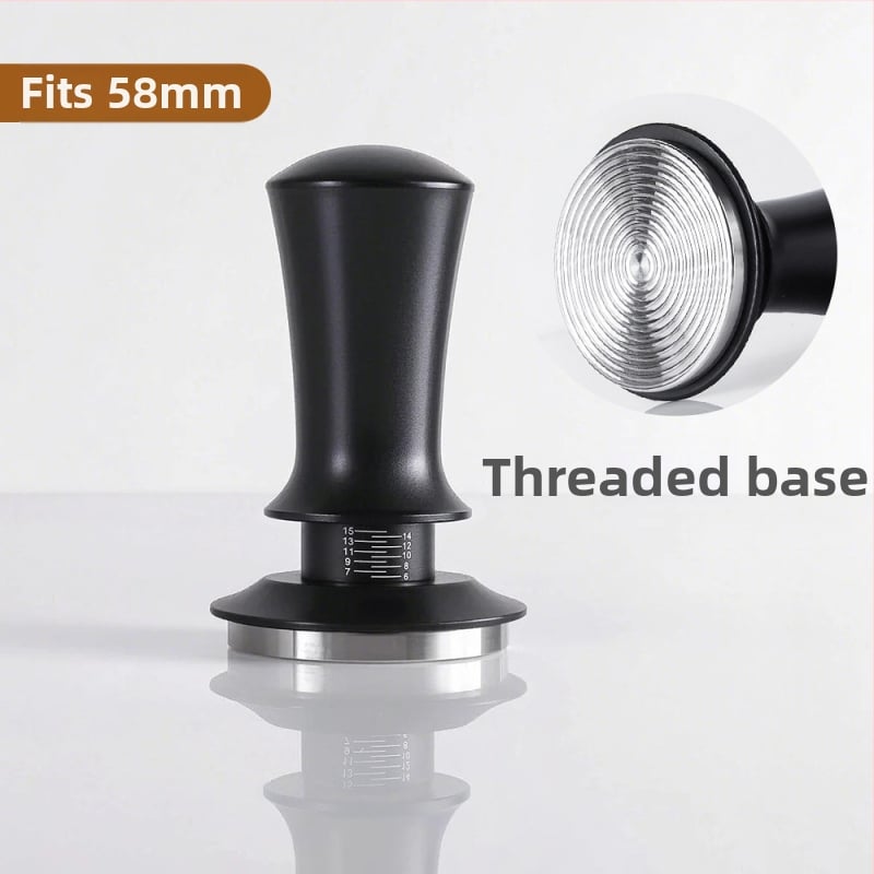 Ταμπερ για εσπρέσο από ανοξείδωτο ατσάλι με ρυθμιζόμενη κλίμακα, βάρος 350 g