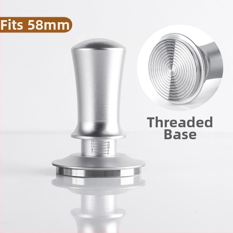 Ταμπερ για εσπρέσο από ανοξείδωτο ατσάλι με ρυθμιζόμενη κλίμακα, βάρος 350 g