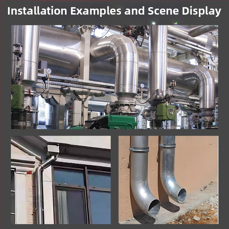 Uholový fiting z nehrdzavejúcej ocele 304, zváraný, lisovaný, 90°, veľký priemer, hrúbka steny 1,2 mm