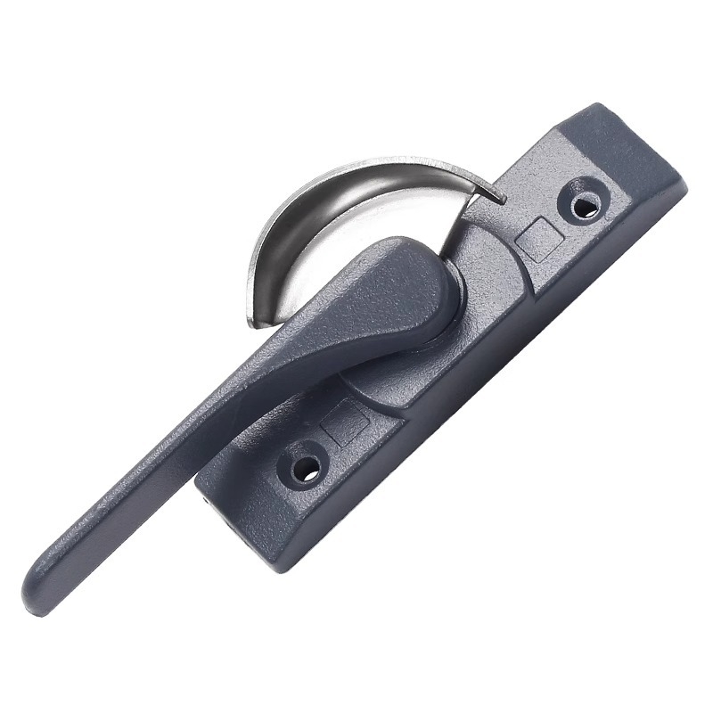 Félholdas zárókampó ajtókhoz és ablakokhoz, rozsdamentes acél/alumínium ötvözet, csúszó ablakokhoz, gyermekvédelmi zár