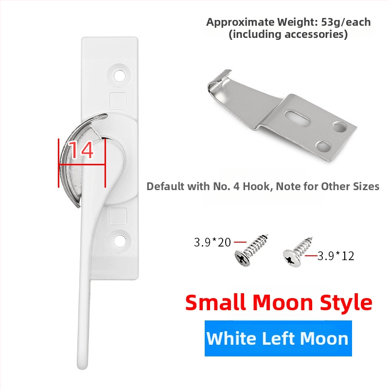 Polmesiačikový zámkový hák pre dvere a okná, z nehrdzavejúcej ocele/alumíniovej zliatiny, vhodný pre posuvné okná, detská ochrana