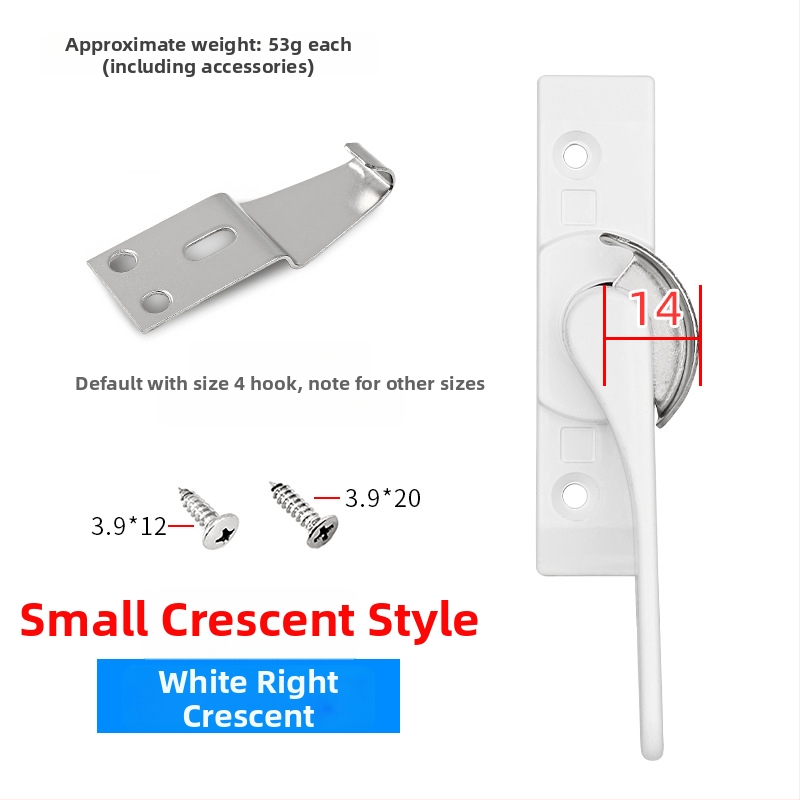 Polmesiačikový zámkový hák pre dvere a okná, z nehrdzavejúcej ocele/alumíniovej zliatiny, vhodný pre posuvné okná, detská ochrana