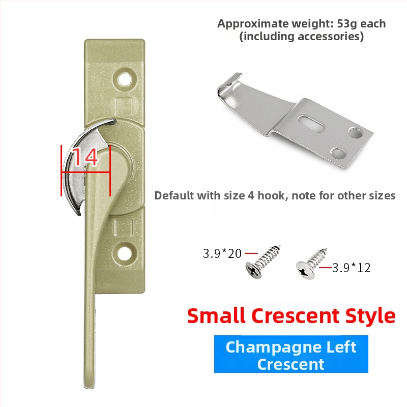 Polmesiačikový zámkový hák pre dvere a okná, z nehrdzavejúcej ocele/alumíniovej zliatiny, vhodný pre posuvné okná, detská ochrana