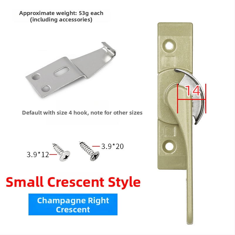 Polmesiačikový zámkový hák pre dvere a okná, z nehrdzavejúcej ocele/alumíniovej zliatiny, vhodný pre posuvné okná, detská ochrana