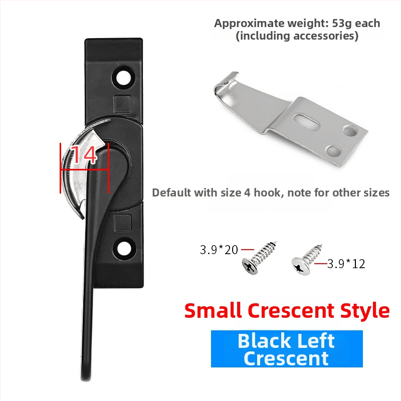 Polmesiačikový zámkový hák pre dvere a okná, z nehrdzavejúcej ocele/alumíniovej zliatiny, vhodný pre posuvné okná, detská ochrana