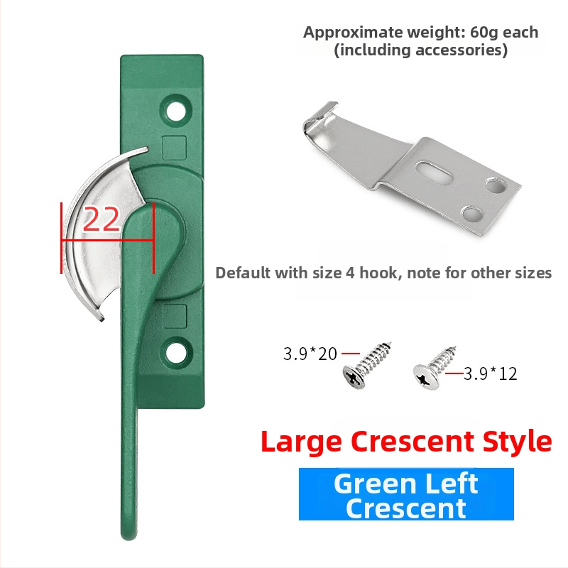 Polmesiačikový zámkový hák pre dvere a okná, z nehrdzavejúcej ocele/alumíniovej zliatiny, vhodný pre posuvné okná, detská ochrana