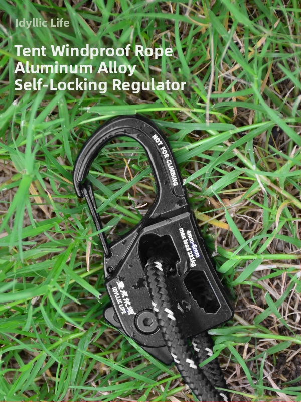 Ρυθμιστής σκοινιού για σκηνή/κατασκήνωση με μηχανισμό αυτοασφάλισης, κράμα μαγνησιο-αλουμίνιο, αυτόματη σύσφιξη