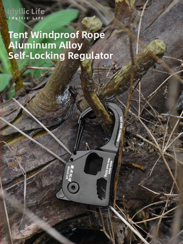 Ρυθμιστής σκοινιού για σκηνή/κατασκήνωση με μηχανισμό αυτοασφάλισης, κράμα μαγνησιο-αλουμίνιο, αυτόματη σύσφιξη