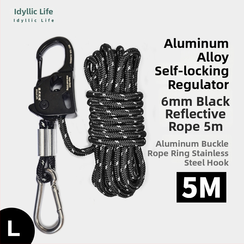 Ρυθμιστής σκοινιού για σκηνή/κατασκήνωση με μηχανισμό αυτοασφάλισης, κράμα μαγνησιο-αλουμίνιο, αυτόματη σύσφιξη