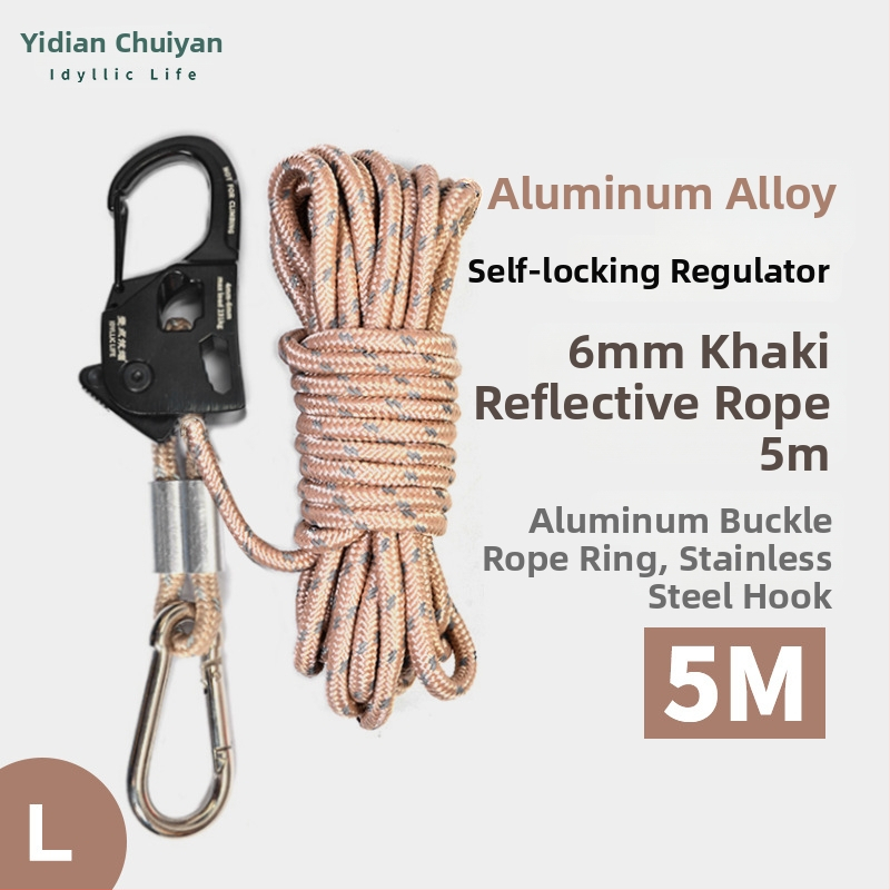 Ρυθμιστής σκοινιού για σκηνή/κατασκήνωση με μηχανισμό αυτοασφάλισης, κράμα μαγνησιο-αλουμίνιο, αυτόματη σύσφιξη