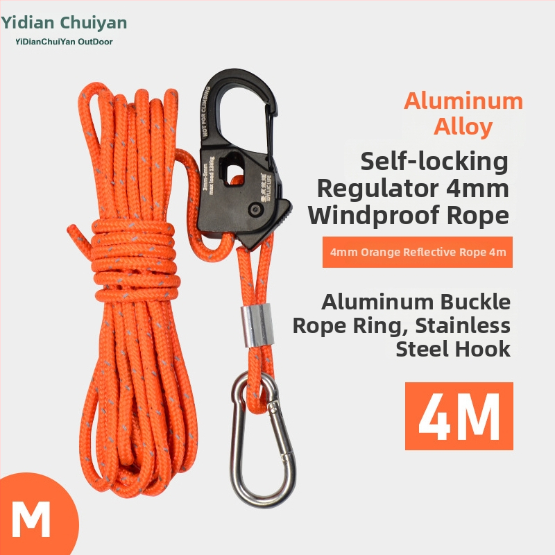 Ρυθμιστής σκοινιού για σκηνή/κατασκήνωση με μηχανισμό αυτοασφάλισης, κράμα μαγνησιο-αλουμίνιο, αυτόματη σύσφιξη