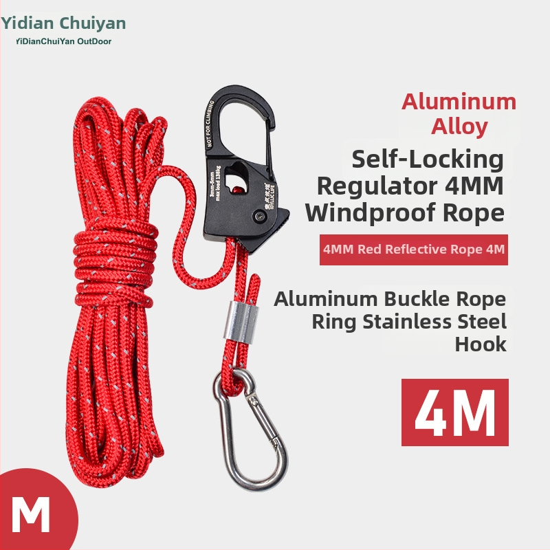 Ρυθμιστής σκοινιού για σκηνή/κατασκήνωση με μηχανισμό αυτοασφάλισης, κράμα μαγνησιο-αλουμίνιο, αυτόματη σύσφιξη