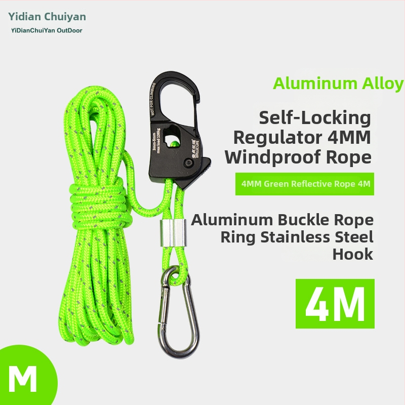 Ρυθμιστής σκοινιού για σκηνή/κατασκήνωση με μηχανισμό αυτοασφάλισης, κράμα μαγνησιο-αλουμίνιο, αυτόματη σύσφιξη