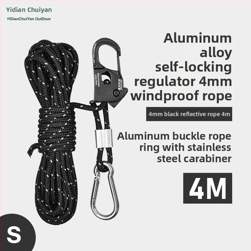 Ρυθμιστής σκοινιού για σκηνή/κατασκήνωση με μηχανισμό αυτοασφάλισης, κράμα μαγνησιο-αλουμίνιο, αυτόματη σύσφιξη