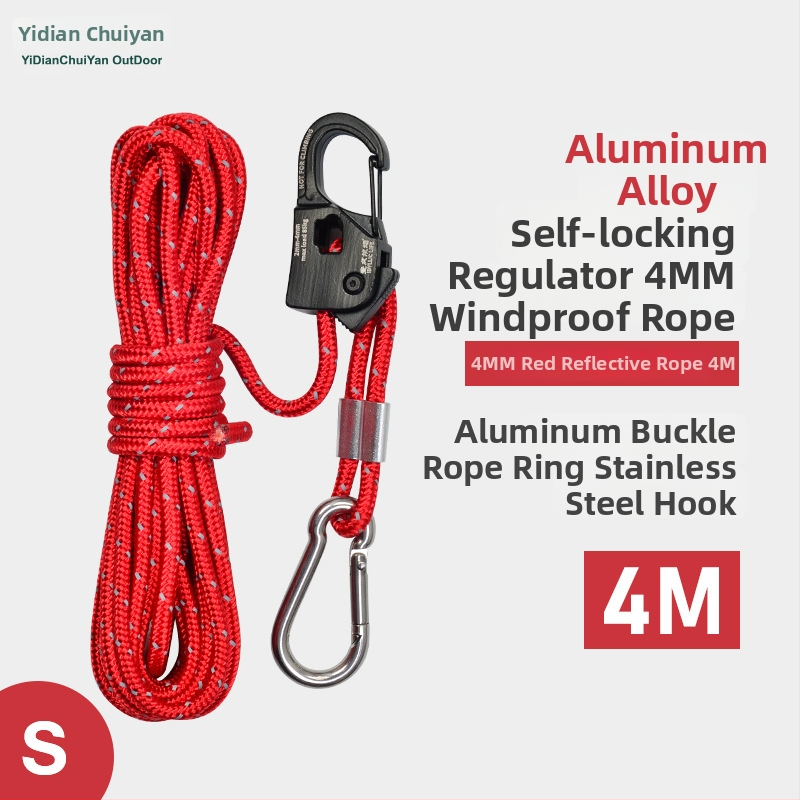 Ρυθμιστής σκοινιού για σκηνή/κατασκήνωση με μηχανισμό αυτοασφάλισης, κράμα μαγνησιο-αλουμίνιο, αυτόματη σύσφιξη