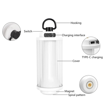 LIUMEX Lampa de camping cu 38 LED, lampă LED reîncărcabilă pentru exterior, 3.7V, 5W, întrerupător cu inducție