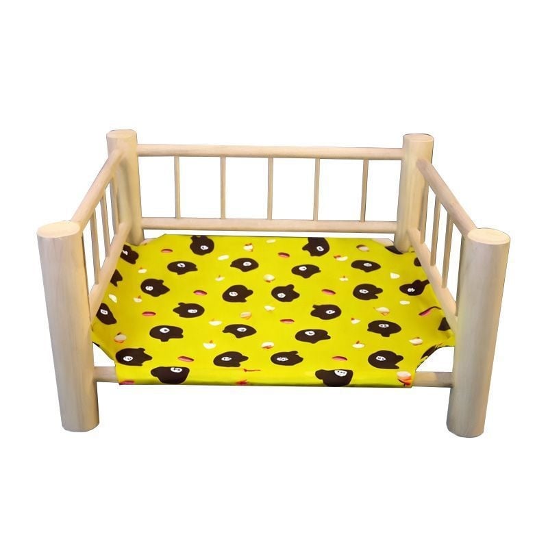 Pat din lemn pentru pisici, cu formă ovală, impermeabil și rezistent la umezeală, cu cuib deasupra solului, pentru toate sezoanele