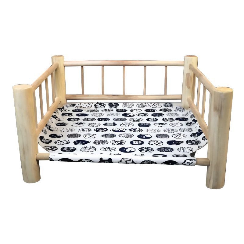 Pat din lemn pentru pisici, cu formă ovală, impermeabil și rezistent la umezeală, cu cuib deasupra solului, pentru toate sezoanele