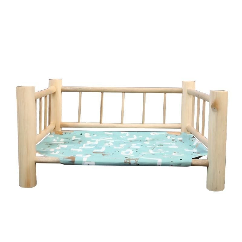 Pat din lemn pentru pisici, cu formă ovală, impermeabil și rezistent la umezeală, cu cuib deasupra solului, pentru toate sezoanele