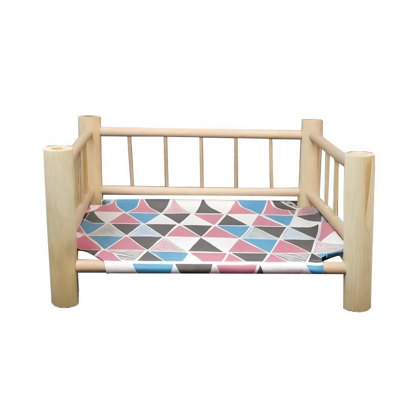 Pat din lemn pentru pisici, cu formă ovală, impermeabil și rezistent la umezeală, cu cuib deasupra solului, pentru toate sezoanele