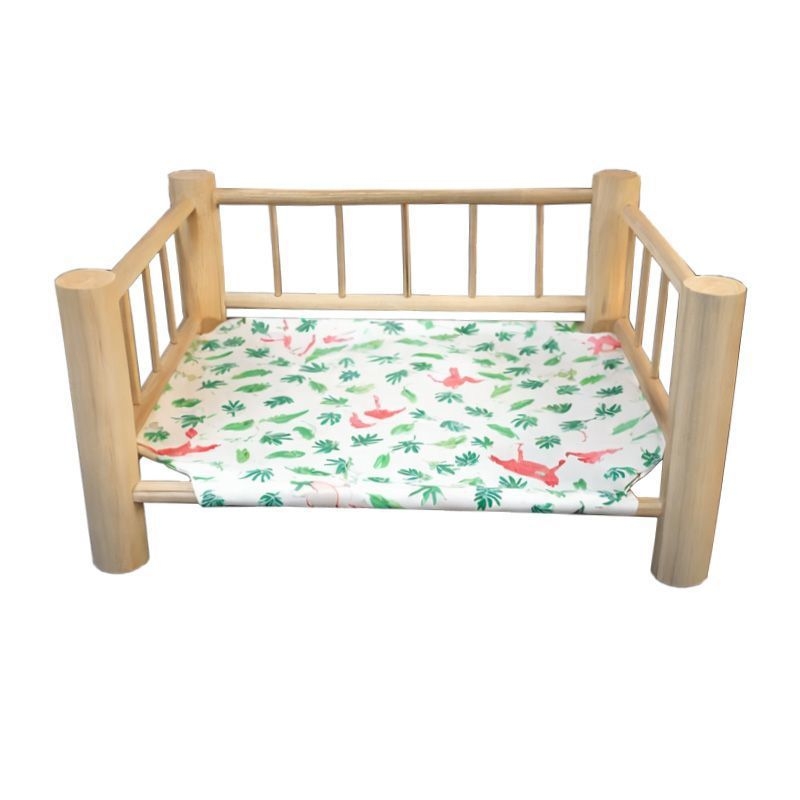 Pat din lemn pentru pisici, cu formă ovală, impermeabil și rezistent la umezeală, cu cuib deasupra solului, pentru toate sezoanele