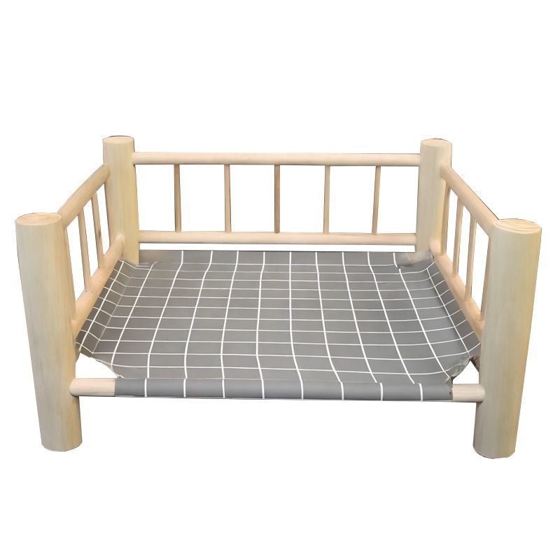 Pat din lemn pentru pisici, cu formă ovală, impermeabil și rezistent la umezeală, cu cuib deasupra solului, pentru toate sezoanele