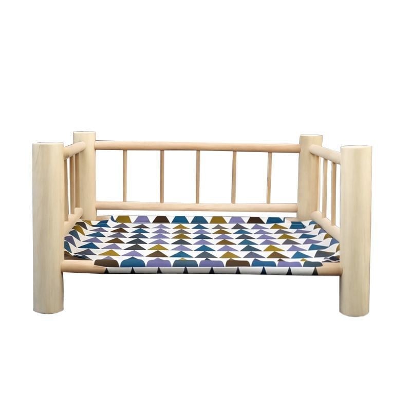 Pat din lemn pentru pisici, cu formă ovală, impermeabil și rezistent la umezeală, cu cuib deasupra solului, pentru toate sezoanele