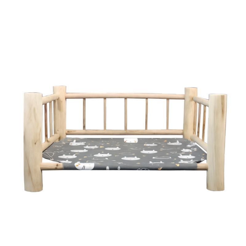 Pat din lemn pentru pisici, cu formă ovală, impermeabil și rezistent la umezeală, cu cuib deasupra solului, pentru toate sezoanele