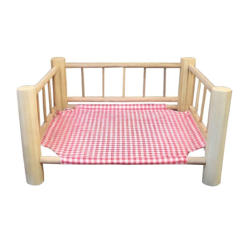 Pat din lemn pentru pisici, cu formă ovală, impermeabil și rezistent la umezeală, cu cuib deasupra solului, pentru toate sezoanele