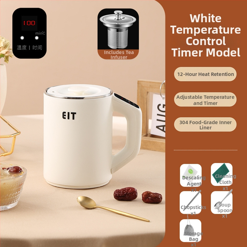 Far Light Elektrický hrnček na zdravý čaj, 800 ml, 300 W, vstavaná vykurovacia platňa, pre 1–2 osoby