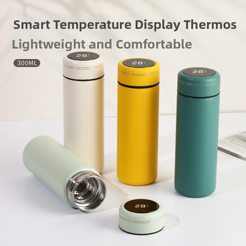 Mini termos šalica s prikazom temperature za žene, kompaktna i prijenosna, mali kapacitet, 316 nehrđajućeg čelika, prilagođeni dar