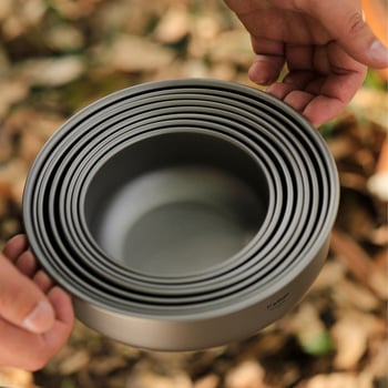 Комплект титанови купи за хранене, портативен и ултралек, модел TA3709, тегло 120 g, за 1 човек
