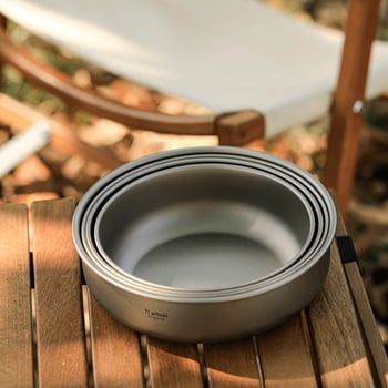 Комплект титанови купи за хранене, портативен и ултралек, модел TA3709, тегло 120 g, за 1 човек