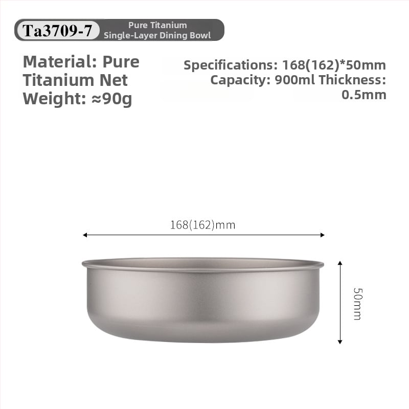 Комплект титанови купи за хранене, портативен и ултралек, модел TA3709, тегло 120 g, за 1 човек