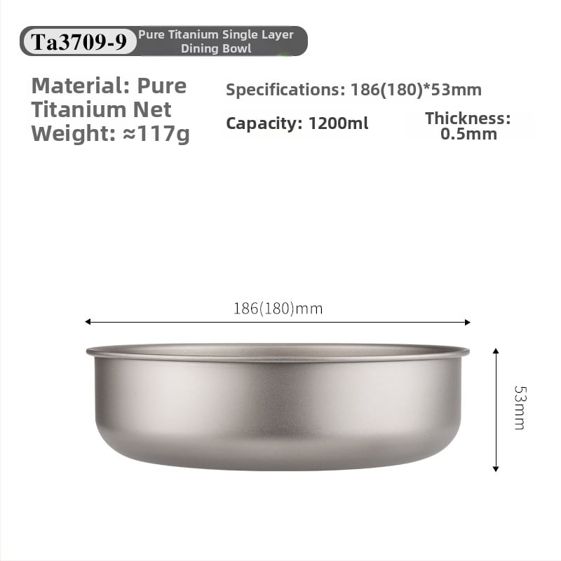 Комплект титанови купи за хранене, портативен и ултралек, модел TA3709, тегло 120 g, за 1 човек