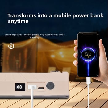 Lumină LED pentru camping, bandă luminoasă portabilă, reîncărcabilă, iluminare de urgență pentru spații în aer liber