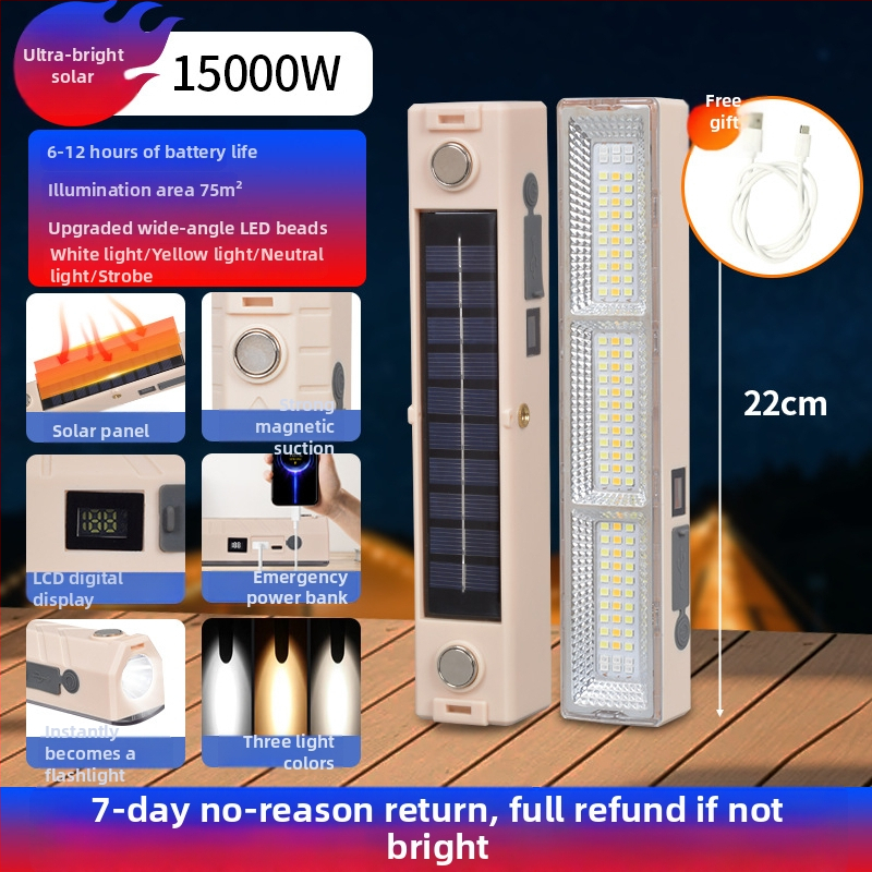 Lumină LED pentru camping, bandă luminoasă portabilă, reîncărcabilă, iluminare de urgență pentru spații în aer liber