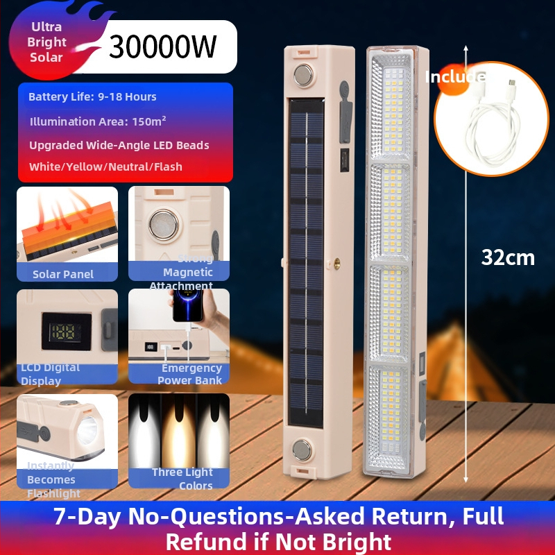 Lumină LED pentru camping, bandă luminoasă portabilă, reîncărcabilă, iluminare de urgență pentru spații în aer liber