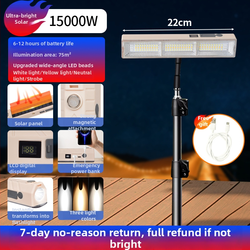 Lumină LED pentru camping, bandă luminoasă portabilă, reîncărcabilă, iluminare de urgență pentru spații în aer liber